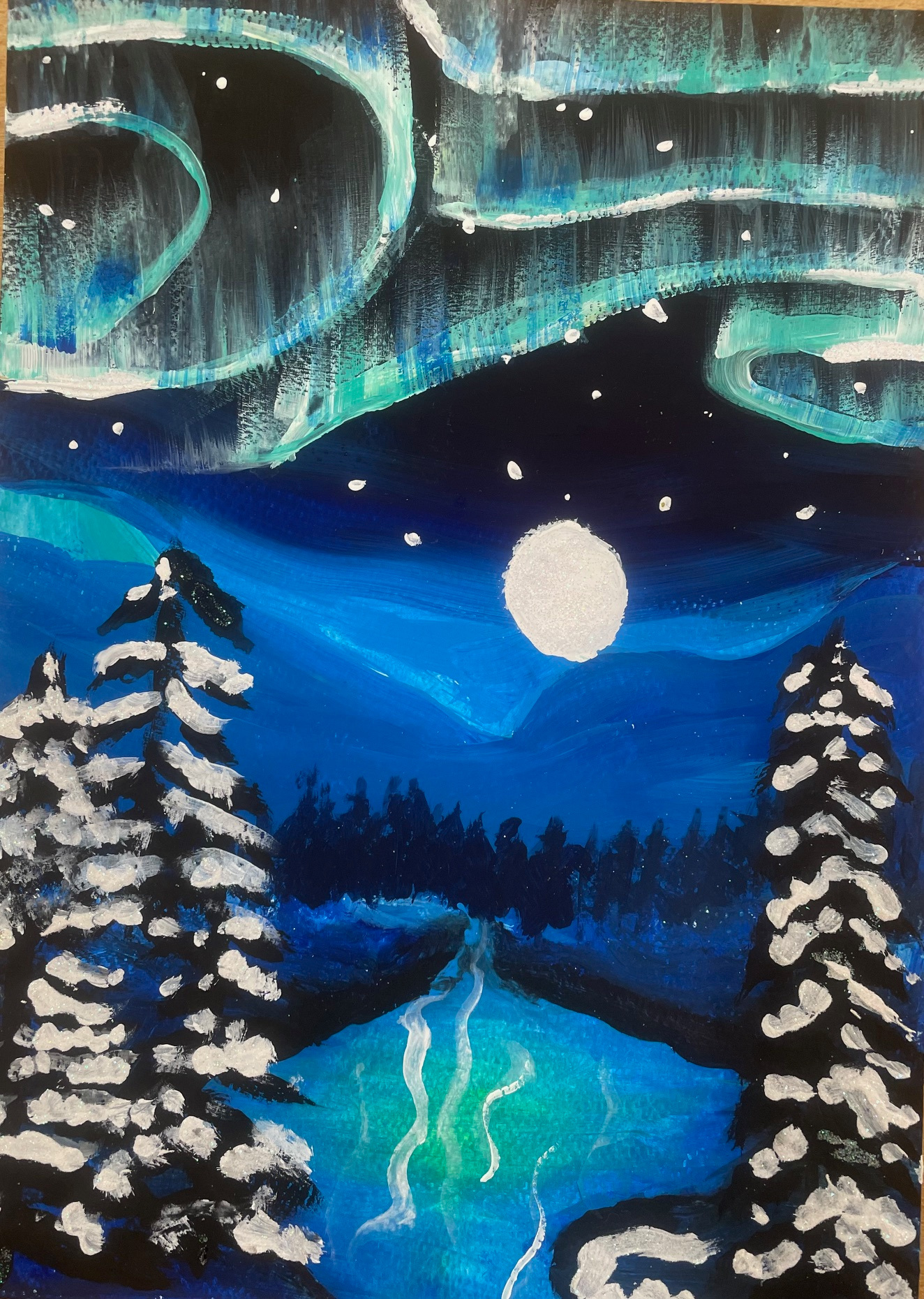 Sukces naszych uczennic w konkursie plastycznym „Zimowy krajobraz”!